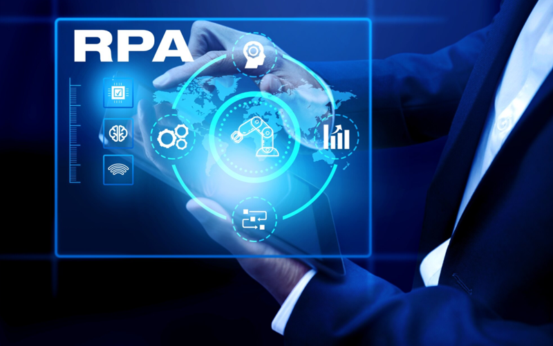 Abstract cloud and digital network background representing SAP and cloud services